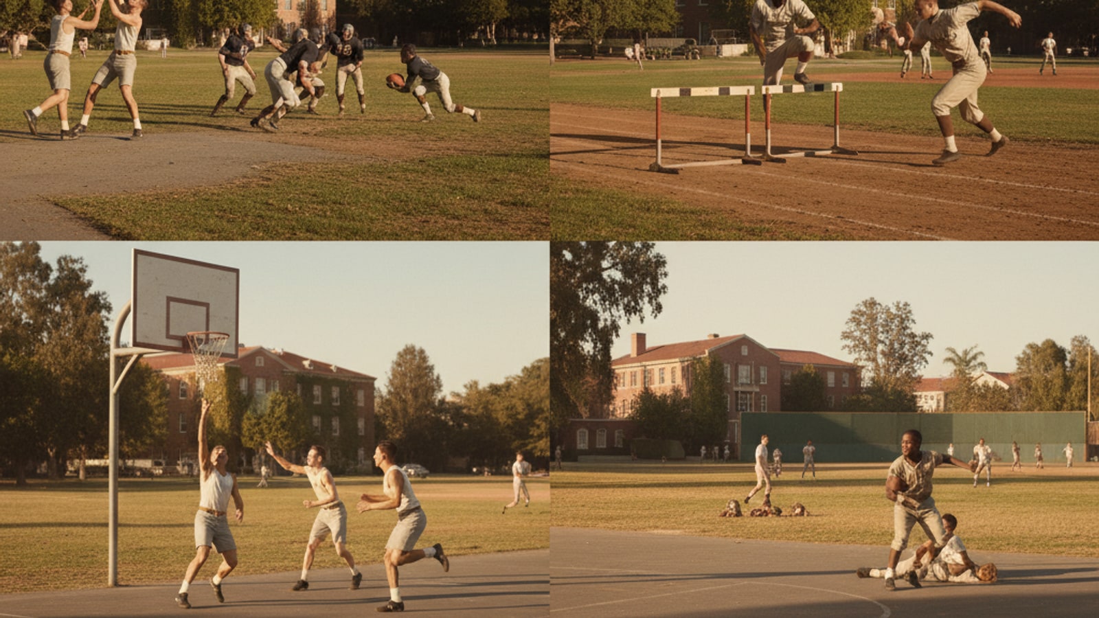 What four sports did Jackie Robinson play at UCLA?