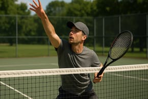 When Does a Tennis Ball Bounce Over the Net?